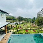 Bán 5200m2 mặt hồ ban tiện sóc sơn tặng villa đang cho thuê kinh doanh tốt siêu đẹp, view núi - hồ