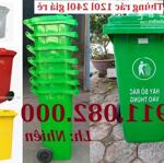 Thùng rác giá rẻ, thùng rác dày, chịu lực tốt, bền màu- thùng rác 120l 240l 660l giá sỉ- lh 0911082000