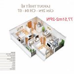 Chính chủ bán căn 77,52m2 tầng cao giá tốt