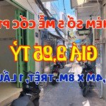 Nhà đẹp, đúc 1trệt, 1lầu. n3,4m x dài 8m. hẻm số 5 mễ cốc, p15, q8.