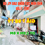 Nhà sát mt, hẻm 283 bông sao p5, q8, 1trệt, 1lầu, ngang 2,9m x dài 8m