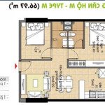 Bán căn hộ 2pn, tại the era town phú mỹ, quận 7, 1,65 tỷ, 67m2, view đẹp