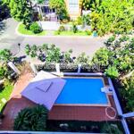 Cho thuê biệt thự khu compound, 3 tầng, hồ bơi, sân vườn, 350m2, 5pn