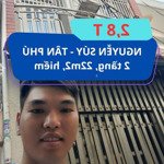 Bán nhà nguyễn súy, tân phú - nhỉnh 2 tỷ, 2 tầng 2pn, 22m2 gấp.