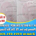 Bán 2 lô đất vị trí đẹp tại phường quý sơn thị xã chũ bắc giang