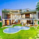 Bán biệt thự lucasta khang điền, căn bờ sông, 798m2, 3 tầng, nhà thô, 85 tỷ