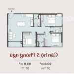 Căn 3pn giá rẻ nhất masteri lakeside - 83m2 - 5.25 tỷ (ký mới trực tiếp cđt)
