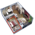 1pn + 1 diện tích lớn, giá rẻ nhất phân khu the paris - pr3