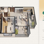 Bán căn hộ chung cư 66,2m2 (2pn + 2wc). trần cao 6m. nội thất đầy đủ. giá chỉ 48tr/m2