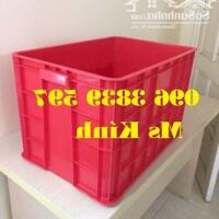 Sóng nhựa bít 3t9, thùng nhựa có nắp cao 39cm đựng hàng - 096 3839 597 Ms Kính