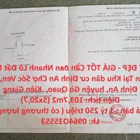 Đất Đẹp - Giá Tốt Cần Bán Nhanh Lô Đất Mặt Tiền Tại Khu Dân Cư Định An Chợ Sóc Ven Gò Quao