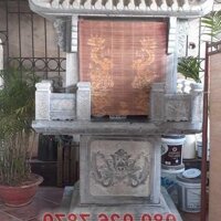 Mẫu am - thờ bằng - đá - thờ gia tộc, dòng họ tại Trà Vinh đẹp, miếu - thờ thần linh có  mái che, bàn - thờ thiên - đá có mái che