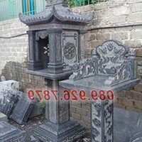 Mẫu am - thờ bằng - đá - thờ gia tộc, dòng họ tại Trà Vinh đẹp, miếu - thờ thần linh có  mái che, bàn - thờ thiên - đá có mái che