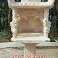 Mẫu am - thờ bằng - đá - thờ gia tộc, dòng họ tại Trà Vinh đẹp, miếu - thờ thần linh có  mái che, bàn - thờ thiên - đá có mái che