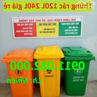 Thanh lý cuối năm thùng rác y tế, thùng rác nhựa 120l 240l 660l giá rẻ ưu đãi- lh 0911082000