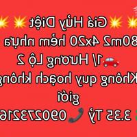 BÁN LÔ ĐẤT HẺM NHỰA 6M 1/ HƯƠNG LỘ 2 80M2 4X20 VUÔNG CHỈ 3.55 TỶ