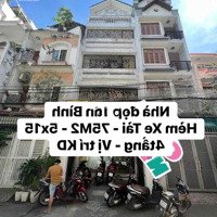 Nhà Đẹp Tân Bình-Hẻm 6M-Phan Huy Ích-P15-75M2-5X15-4Tầng-4Pn-5Wc