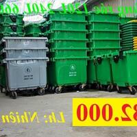 Sỉ lẻ thùng rác nhựa giá rẻ- thùng rác 120L 240L 660L màu xanh giá sỉ- lh 0911082000