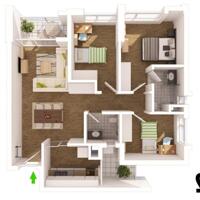 Bán căn hộ 83m2 , 2 ngủ 2 vệ sinh , chung cư Rừng cọ Ecopark - Nhà sửa kỹ đẹp