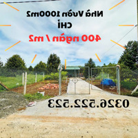 Ra Gấp Nhà Vườn 1000M2 Chỉ 400 Ngàn / 1M2 , Sẵn 9 Cây Sầu 5 Năm Tuổi Và 1 Ao Cá