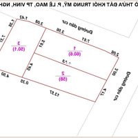 Lô Đất Đẹp Gần Chợ Vinh, Đường Ngư Hải Và Đinh Công Tráng, Khối Mỹ Trung, Phường Lê Mao, Tp. Vinh