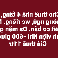  Cho thuê nhà 4 tầng, 5 phòng ngủ, wc riêng. Nội thất cơ bản  Mặt tiền Đa mặn gần bệnh viện Nhi - 600 giường Ngũ Hành Sơn   Giá thuê 11tr