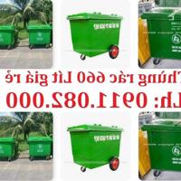 Thùng rác nhựa giá tốt- lh 0911082000- thùng rác 120l 240 nắp kín màu xanh