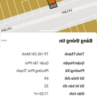 Hiếm Có Mặt Tiền Đẹp Khu Họ Lê , 4.1Mx17.5M, Giá Bán 9.4 Tỷ, Nhà 2 Lầu, P.phú Thạnh, Q.tân Phú