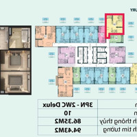 Bán Căn 3 Phòng Ngủ 2 Vệ Sinhfull Nội Thất Đẹp Diện Tích 86M2, Giá Bán 4,350 Tỷ Bao Phí, Liên Hệ: 0948014568