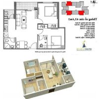 Chính Chủ Chuyển Đổi Căn To Cần Bán Căn 62.6M2 2 Pn - 2Vs - 2 Ban Công - Full Nt - View Nội Khu .