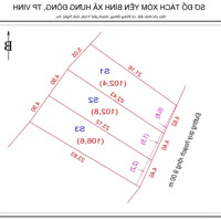 Bán Đất Đẹp Xóm Yên Bình, Xã Hưng Đông,Vinh, 106M2. Mặt Tiền 4.16M, Đường 9M Liên Hệ Ngay0915089933