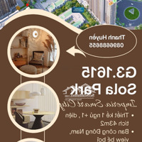 Chính Chủ Bán Căn G3.1615 Thiết Kế 1N+1, 43M2, View Bể Bơi, Imperia Sola Park, Chỉ 3,15 Tỷ Bao Phí