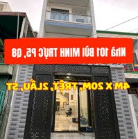 Nhà Mới Đẹp, 1 Triệuệt, 2 Lầu, 2 Sân Thượng, Ngang 4M X Dài 20M, Đất Đẹp, Có Nở Hậu. Hoàn Công 180,8M2