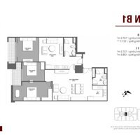 Cần bán căn hộ chung cư Dual-Key(2 cửa riêng biệt) 3 ngủ tại chung cư cao cấp D Le Roi Soleil,127m2