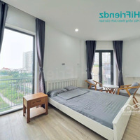 Cho Thuê Studio Rộng Thoáng Có Ban Công - Full Nội Thất - Máy Giặt Riêng Tone Gỗ Sang Trọng