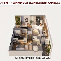 Sun Cosmo Trực Diện Sông Hàn 2 Phòng Ngủ69.6M2 Full Giá Bán 5.3 Tỷ Chưa Chiết Khấu