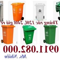 Chuyên nhập khẩu và cung cấp thùng rác nhựa giá rẻ tại miền tây- thùng rác 120l 240l 660l- lh 0911082000