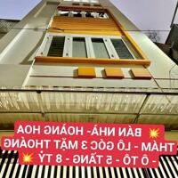 Tây Hồ- Hoàng Hoa Thám- Ô tô- Lô góc 3 mặt thoáng- 5 tầng- 8 tỷ