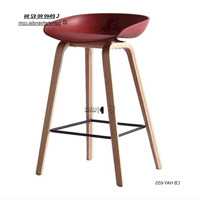 Ghế đảo bếp thân nhựa chân gỗ CB HAY-65S ở HCM Furni.vn Ghế nhập khẩu hiện đại giá rẻ