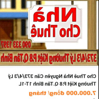 Cho Thuê Nhà Nguyên Căn 373/4/3 Lý Thường Kiệt, Tân Bình 1 Trệt 1 Lầu, 2 Phòng Ngủ, 2Wc