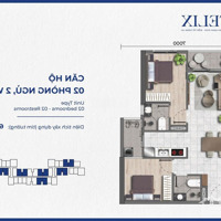 The Felix 2 Phòng Ngủ61M2, Tt 15% Ký Hđmb, Phần Còn Lại Nhận Nhà Mới Đóng Tiếp, Trả Góp Chỉ 3,9 Triệu/Tháng