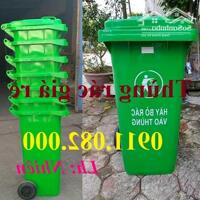 Bán thùng rác nhựa màu xanh giá rẻ, thùng rác 120l 240l 660l giá sỉ lẻ- lh 0911082000