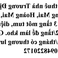 Cho Thuê Nhà Làm Kho Ngõ 206 Trương Định, Tương Mai, Hoàng Mai, Hà Nội.
