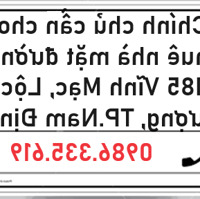 Chính chủ cần cho thuê nhà mặt đường 185 Vĩnh Mạc – Lộc Vượng – TP Nam Định, 0986335619