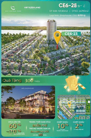 căn shophouse đối diện phòng khám quốc tế dự án eco central park