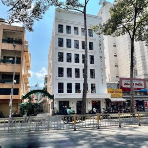 cho thuê tòa nhà góc 2mt đường trần hưng đạo, cô giang, quận 1. dt: 15x30m. trệt 6 lầu thang máy