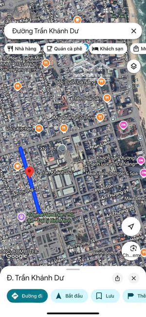 trần khánh dư sát nguyễn văn thoại gần biển mỹ khê - đà nẵng dt đất: 200m2 ngang 10m