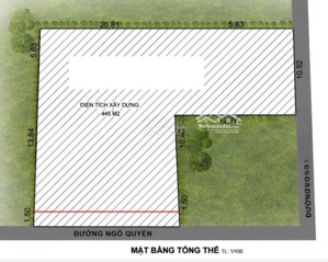cho thuê lô đất đường ngô quyền, gần cầu rồng 445 m2
