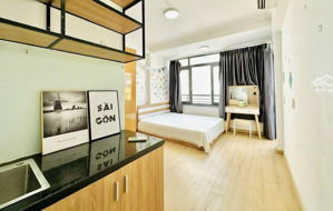 cho thuê studio cửa sổ lớn đón gió ánh sáng, đầy đủ nội thất, 25m2 tại phú nhuận