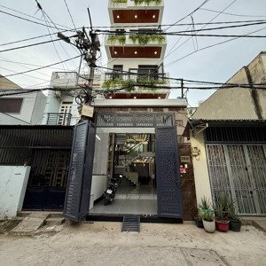 nhà đường thông trường chinh, sát chợ lạc quang, dt:4x16m, lửng, 3 lầu, 4pn, gara ô tô, 7,85 tỷ